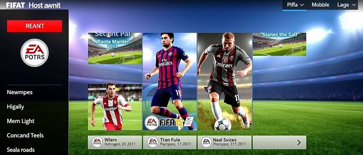 FIFA 15 screenshot showing the main menu with various game modes